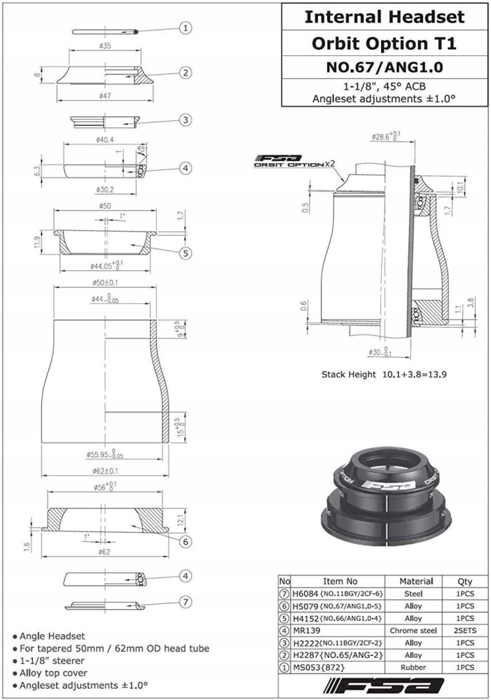 Stery pół zintegrowane FSA Orbit Option T1 n ° 67 - obrazek 5