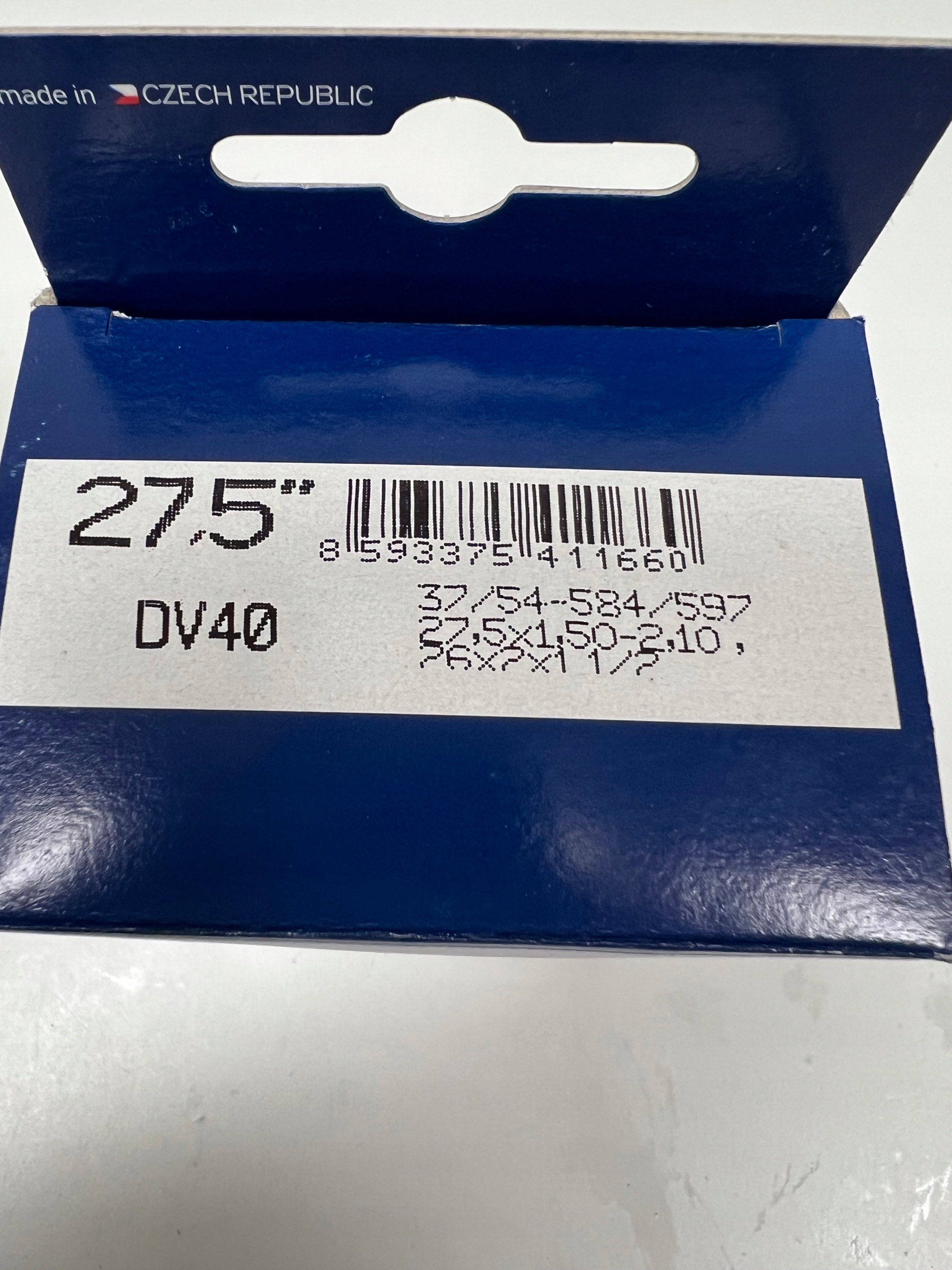 Dętka rowerowa Mitas 27.5x1,50 - 2,10, 26x2x1 1/2, 37/54-584/597 DV40 - obrazek 2
