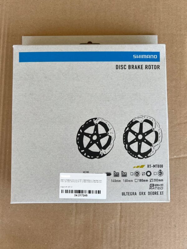 Tarcza SHIMANO Deore XT E-Bike RT-MT800 203 mm Center Lock Ice-Tech - obrazek 2