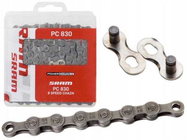 Łańcuch rowerowy SRAM PC-830 8 rzędowy + spinka, 114 ogniw - obrazek 5