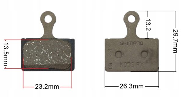 Klocki Hamulcowe Shimano K05S-RX żywiczne 1 para - obrazek 3