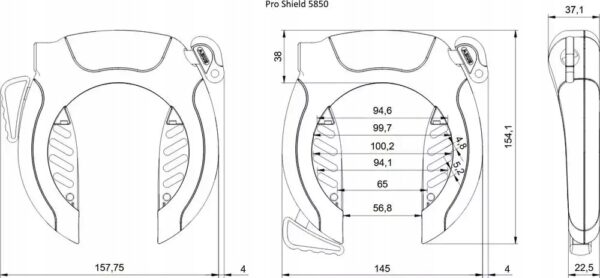 Zapięcie blokada tylnego koła ABUS Pro Shield 5850 + zamek Shimano Steps - obrazek 4