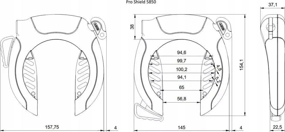 Zapięcie blokada tylnego koła ABUS Pro Shield 5850 + zamek Shimano Steps - obrazek 4