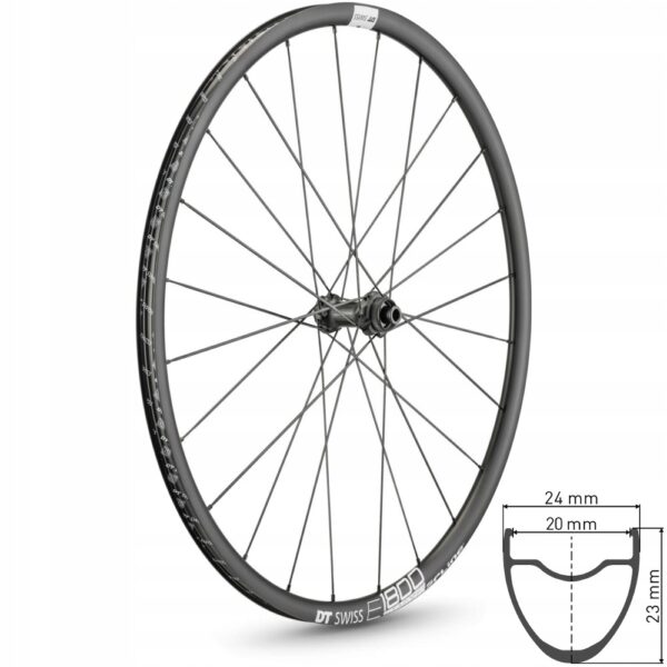 Koło przednie DT Swiss E1800 Spline 23 12/100 700C - obrazek 2