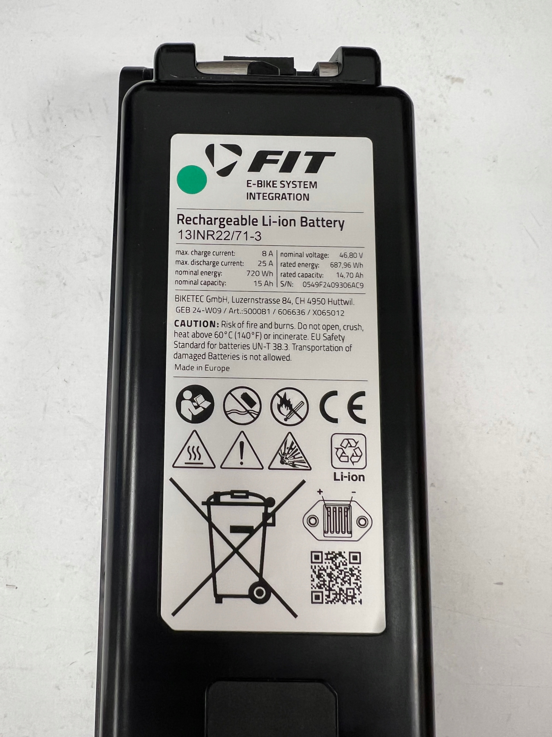 Bateria rowerowa Ultracore 720 FIT 48 V, E-BIKE, Flyer, Hercules, Kettler - obrazek 5