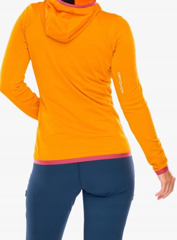 Bluza polarowa zimowa damska Ortovox Fleece Grid Hoody W S MERINO kaptur - obrazek 5