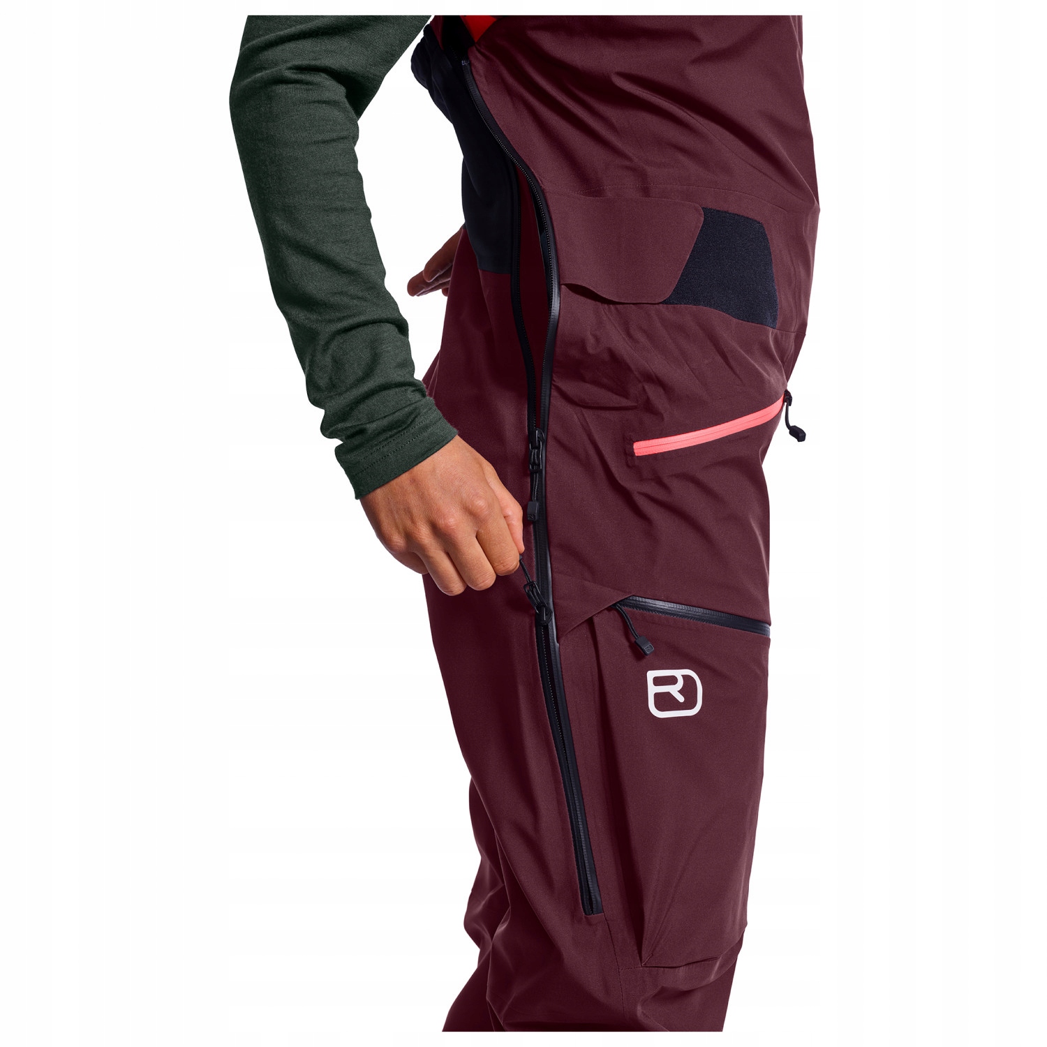 Spodnie narciarskie ogrodniczki damskie Ortovox 3L Deep Shell BIB rM Merino - obrazek 5