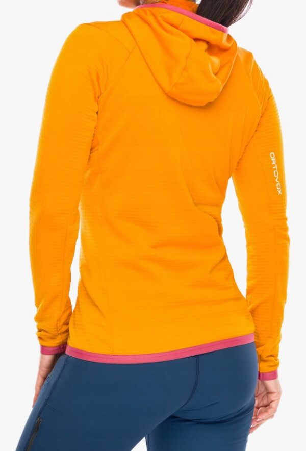 Bluza polarowa zimowa damska Ortovox Fleece Grid Hoody W S MERINO kaptur - obrazek 2